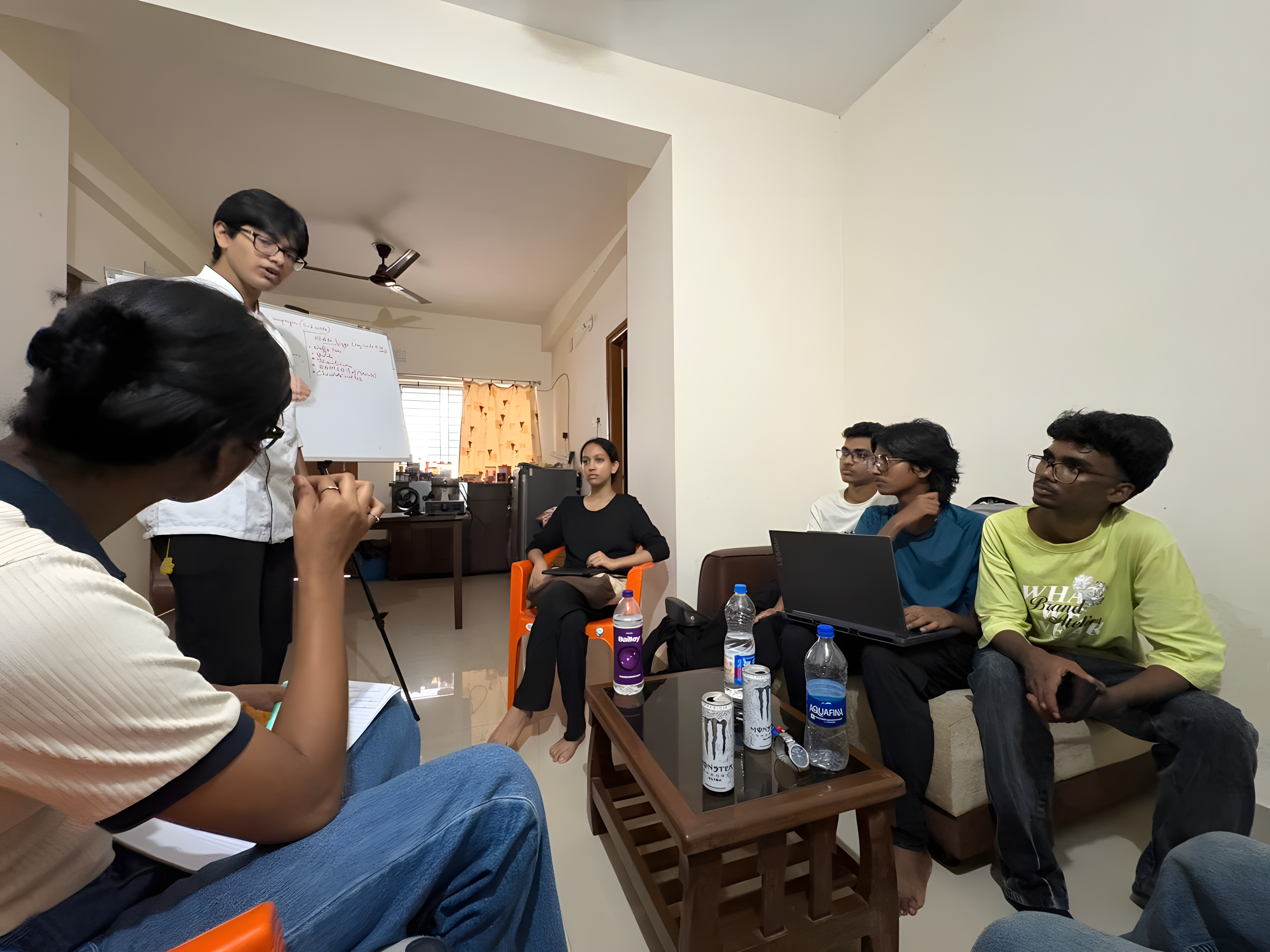 Students celebrating late at night